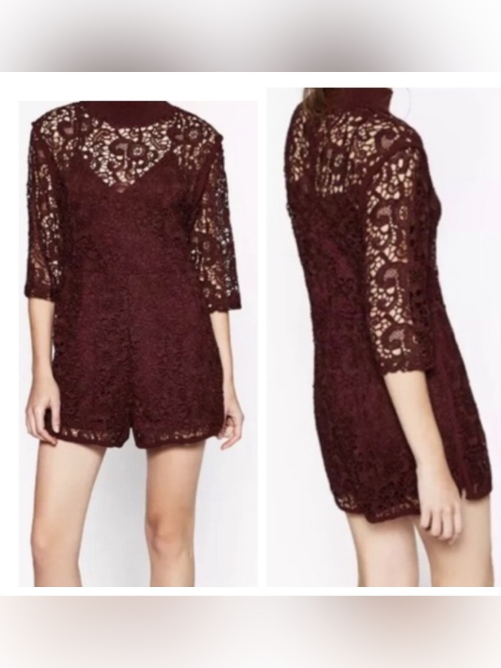 NWT! ZARA Guipure Floral Lace Romper Jumper